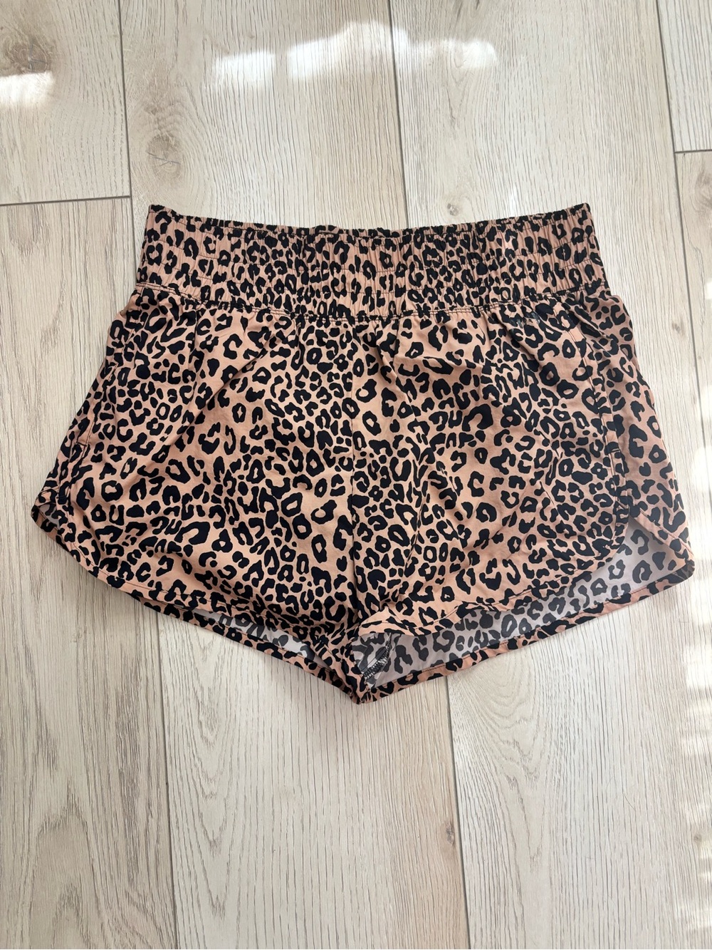 PINK Victoria's Secret Leopard Print Athletic Shorts - Beige/Black
